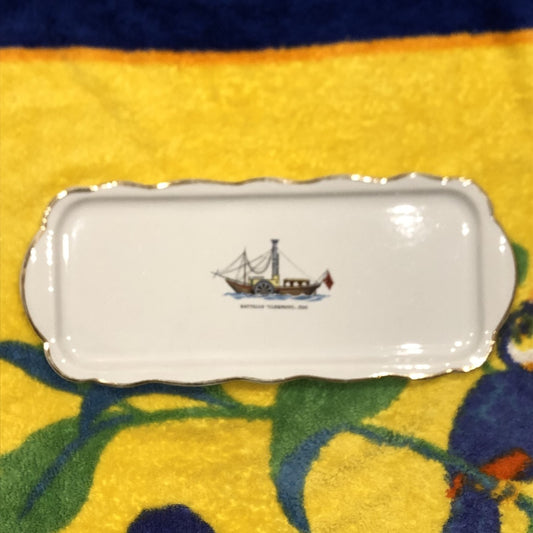 フランスアンティーク・食器・皿・プレート ブロカント K&G リュネヴィルの長皿 クラシックバトー 38.5㎝