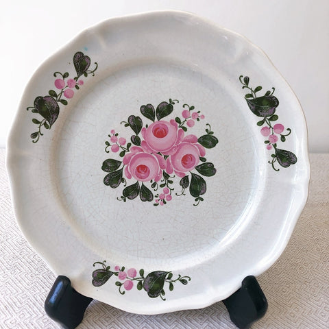 フランスアンティーク・食器・皿・プレート・ブロカント St Amand サンタマン 花リム デザートプレート 花リム I