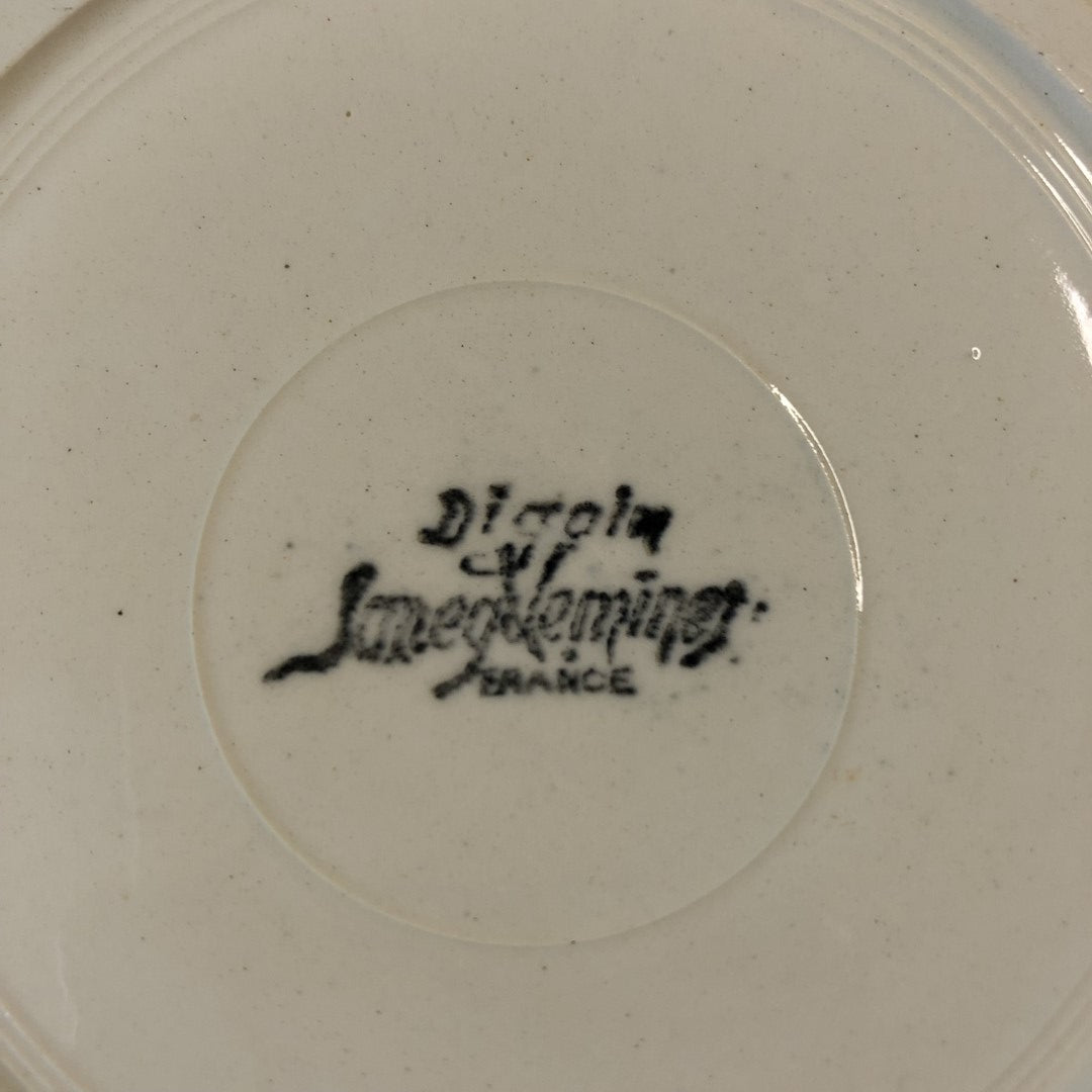 フランスアンティーク・ディゴワン・サルグミンヌ 花リム スープ・プレート 深皿 24.5㎝　L