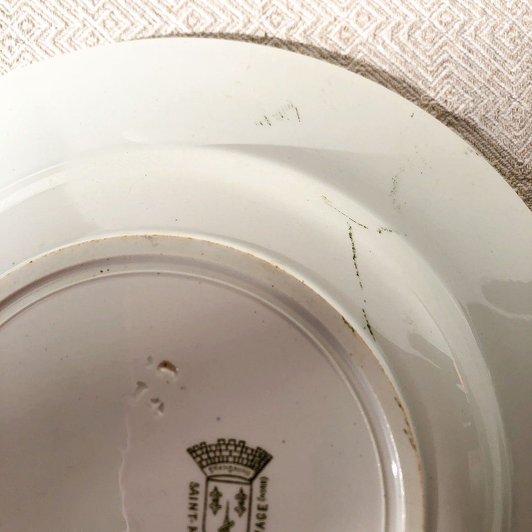 フランスアンティーク・サンタマン アマ―ジュのスーププレート 深皿 22.5㎝ B フランスアンティーク食器　ブロカント　蚤の市