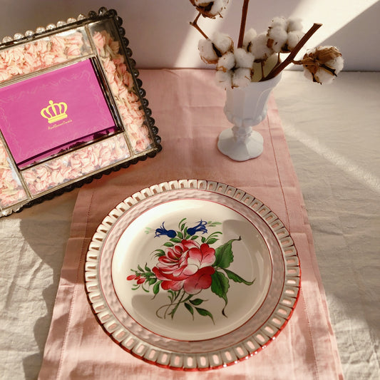 リュネヴィル " Réverbère"シリーズ パニエ模様のプレート フランスアンティーク 蚤の市 ブロカント