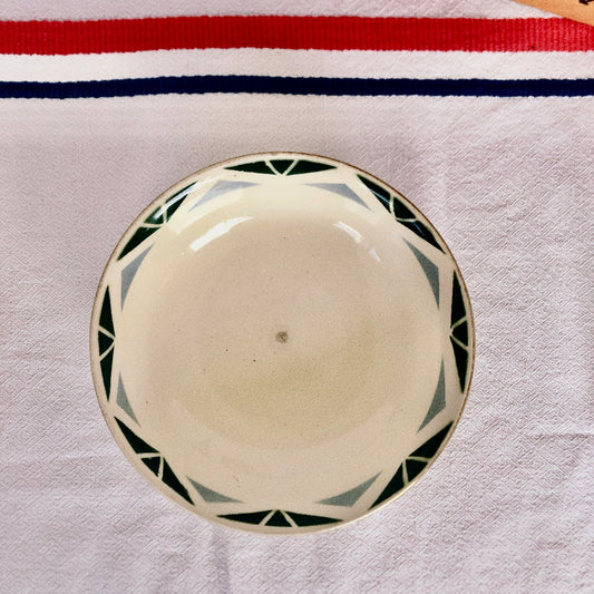 ムーランデルー Moulin des Loups 『ORANAISE』キャロットプレート 深皿 幾何学模様 フランスアンティーク食器 ブロカント 蚤の市