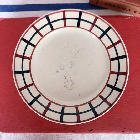 サンタマン St Amand Lou Basquez バスク柄 大皿 フランスアンティーク食器