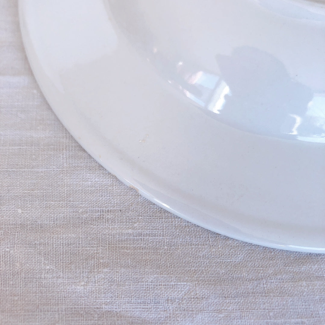 ディゴワンサルグミンヌ ピロブラン バスク柄 スーププレート 『ワインレッド・ネイビー』Ｆ フランスアンティーク食器 フランス蚤の市・ブロカント バスク柄食器