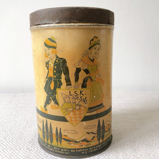 フランスアンティーク ELESCA エレスカ TIN缶 "SUCRE EN MOSEUAX(角砂糖)" フランスアンティーク・ヴィンテージ雑貨 ブロカント・蚤の市