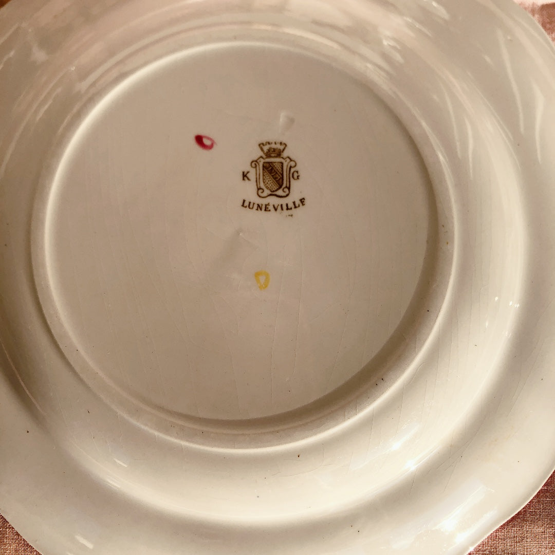 リュネヴィル " Réverbère"シリーズ クルーズプレート 深皿 B フランスアンティーク食器　蚤の市　ブロカント