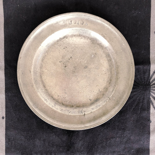 フランスアンティーク Etain エタン(ピューター)製プレート A アンティーク食器・蚤の市・ブロカント