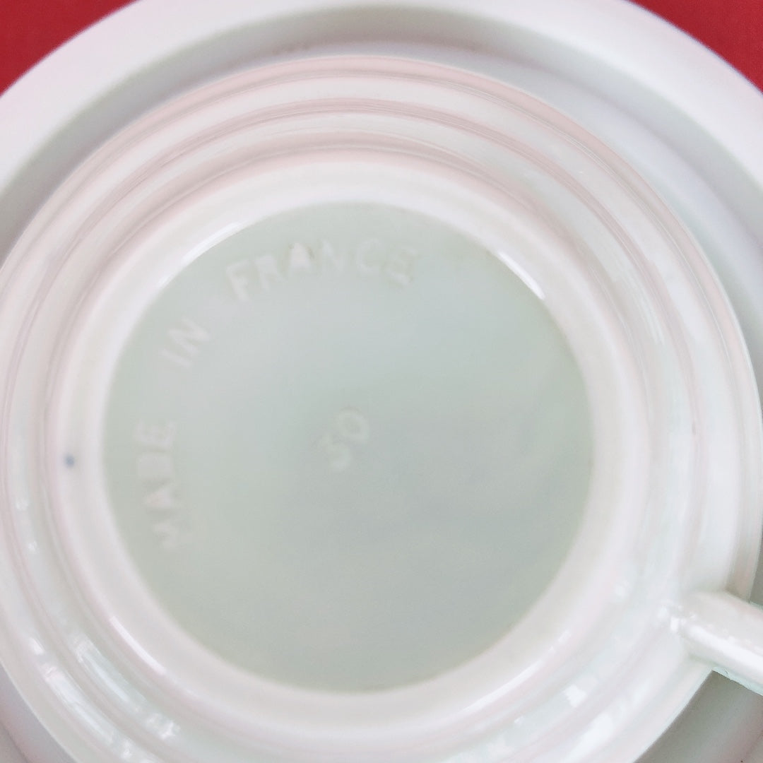 フランス アルコパル社 ミルクガラス  カップ＆ソーサー ミントグリーン B フランスアンティーク ビンテージ・食器・皿・プレート ブロカント