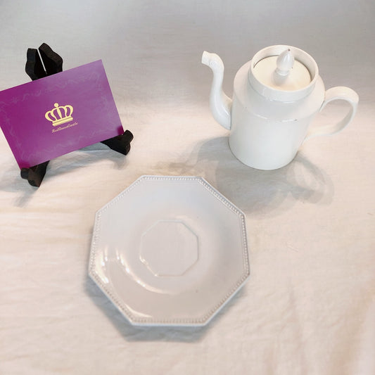 クレイユモントロー オクトゴナル プレート ソーサー ブルーパール B フランスアンティーク アンティーク食器 フランスブロカント・蚤の市