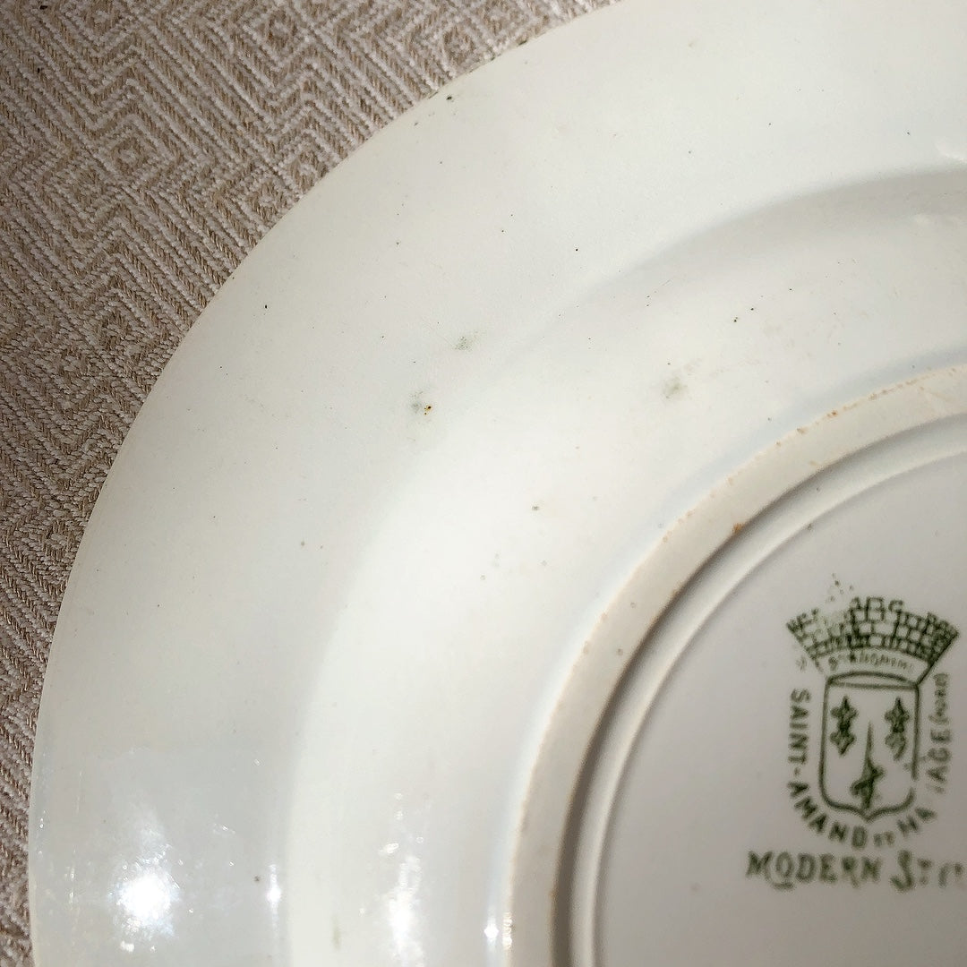 フランスアンティーク・サンタマン アマ―ジュのスーププレート 深皿 22.5㎝  C フランスアンティーク食器　ブロカント　蚤の市
