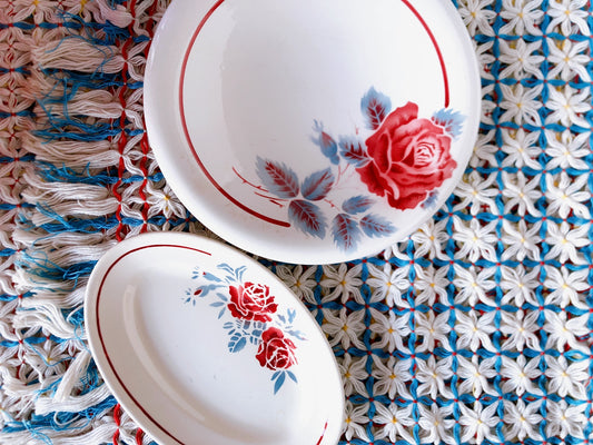 フランスアンティーク・食器・深皿・プレート Badonviller バドンヴィレー バラ スーププレート ブロカント