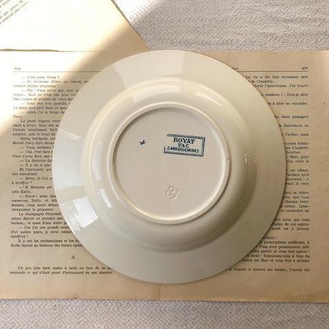 フランスアンティーク U＆Cサルグミンヌ 深皿 ”ROYAT” ロワイヤ C フランスアンティーク食器　ブロカント　蚤の市