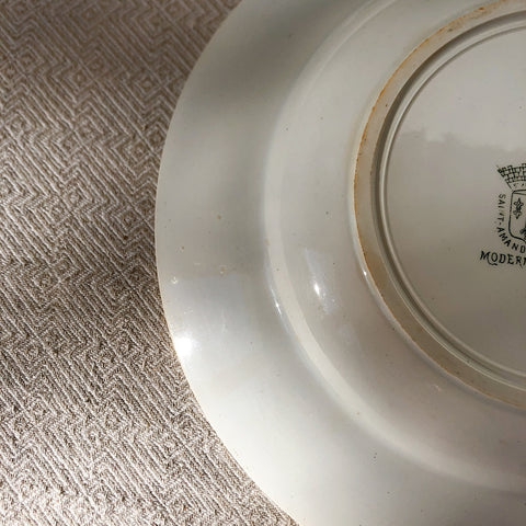 フランスアンティーク・サンタマン アマ―ジュのスーププレート 深皿 22.5㎝  D フランスアンティーク食器　ブロカント　蚤の市