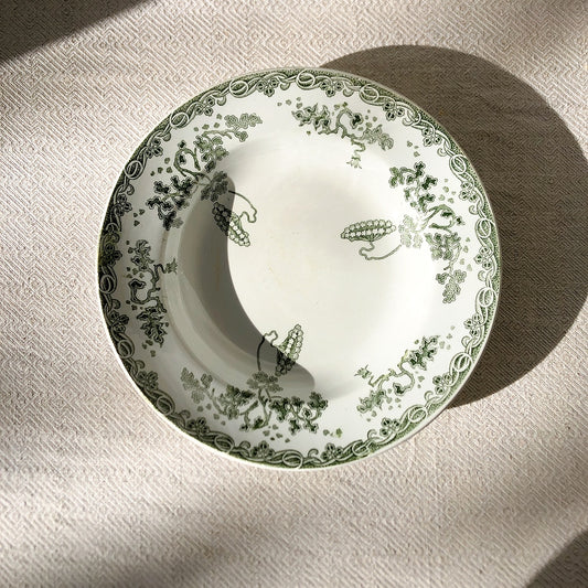 フランスアンティーク・サンタマン アマ―ジュのスーププレート 深皿 22.5㎝ G フランスアンティーク食器 ブロカント 蚤の市