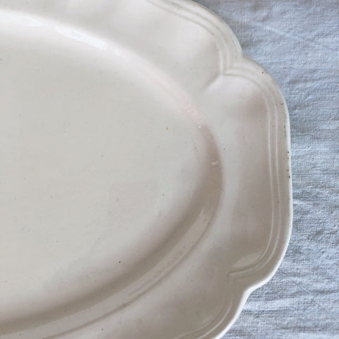 ディゴワン＆サルグミンヌ 花リム オーバル皿 楕円形大皿 フランスアンティーク食器 ブロカント・蚤の市