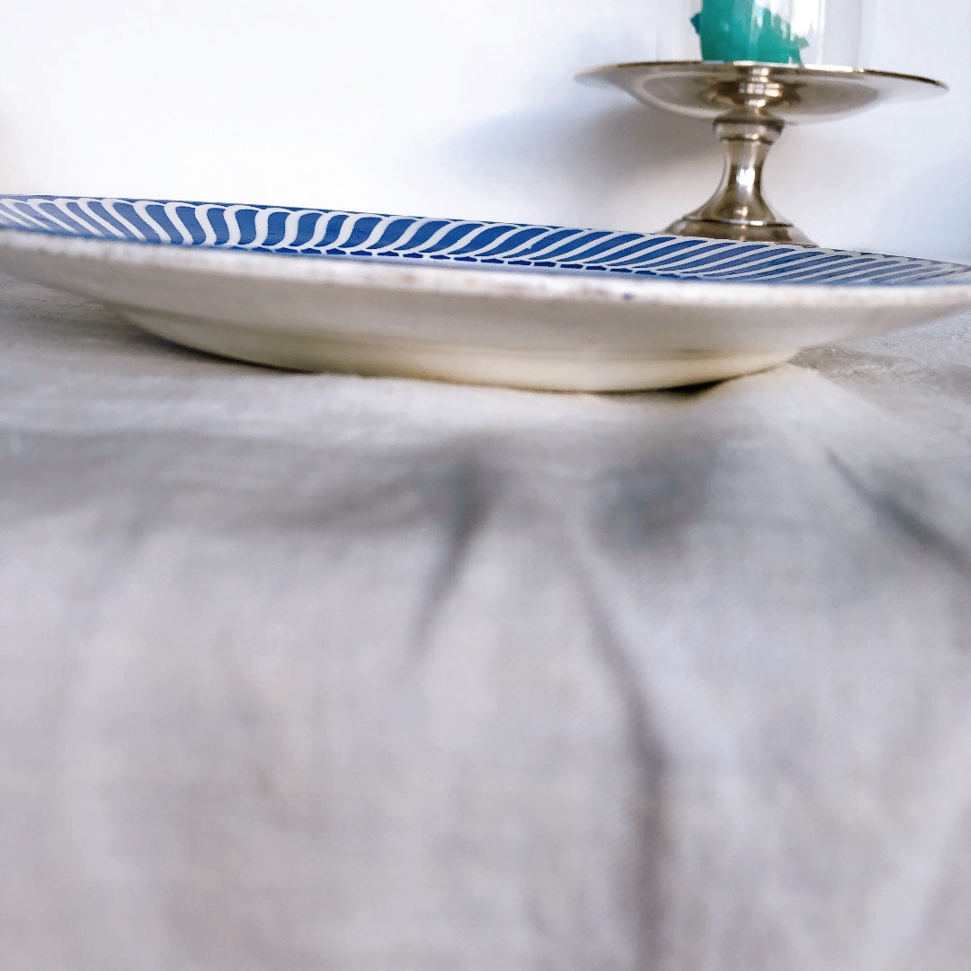 ディゴワンサルグミンヌ Digoin&sarregumines 平皿 ”JACQUOT” ブルー フランスアンティーク食器　ブロカント　蚤の市