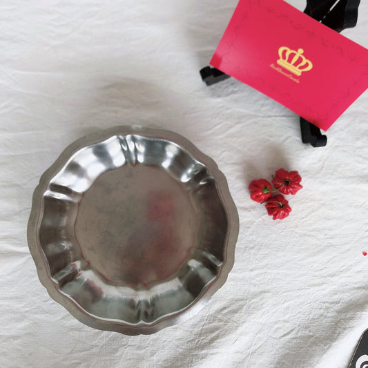 フランスアンティーク 花リムプレート 深皿 フランスアンティーク・ヴィンテージ食器 ブロカント 蚤の市