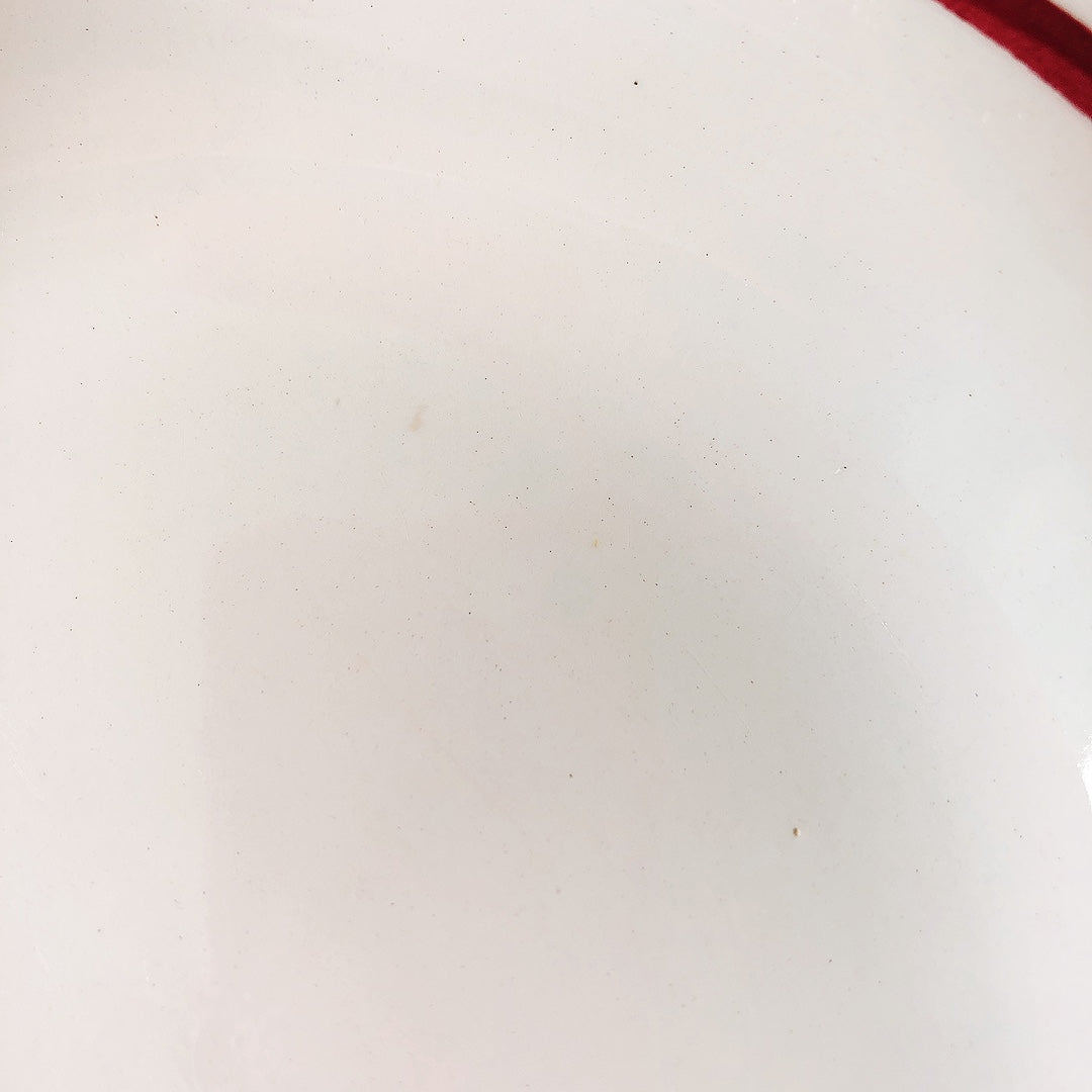 ディゴワンサルグミンヌ バスク柄 スーププレート 『ルージュ・マリン』C フランスアンティーク食器 フランス蚤の市・ブロカント バスク柄スーププレート
