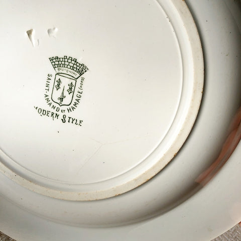 フランスアンティーク・サンタマン アマ―ジュのスーププレート 深皿 22.5㎝  G フランスアンティーク食器　ブロカント　蚤の市