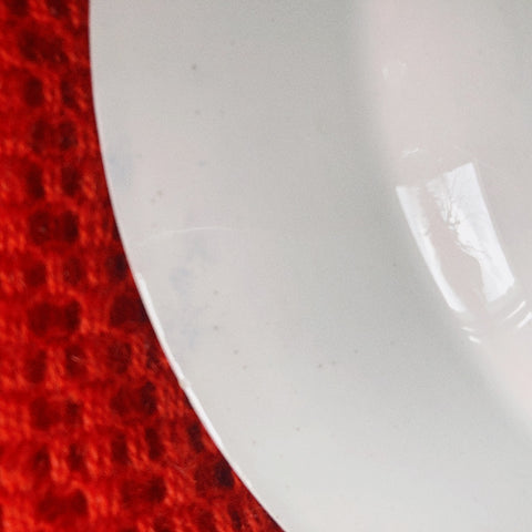 フランスアンティーク HBCM Béarn クレイユモントロー バスク柄 スーププレート /深皿「レッドｘブルー」F フランスアンティーク食器　ブロカント　蚤の市