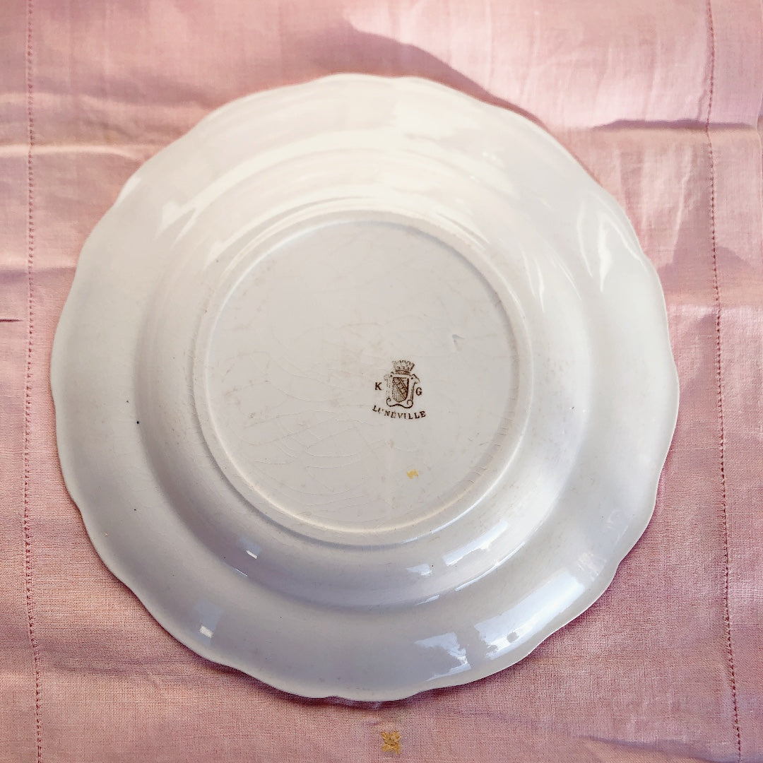 リュネヴィル " Réverbère"シリーズ クルーズプレート 深皿 E フランスアンティーク食器　蚤の市　ブロカント