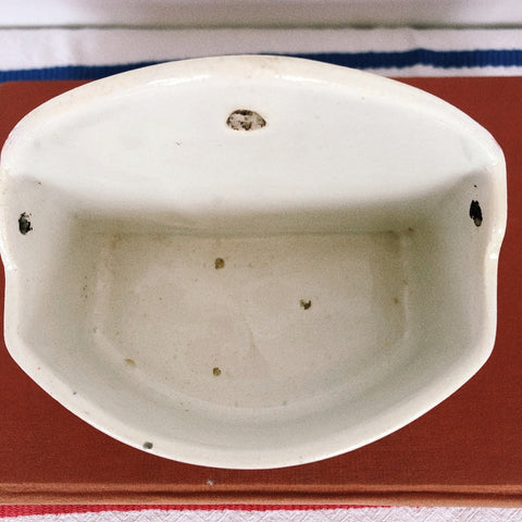 フランスアンティーク バスク柄 陶器アリュメット「レッドxブルーマリン」 フランスアンティーク雑貨 ブロカント 蚤の市