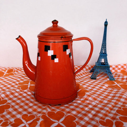 フランスアンティーク ホーロー製ポット/カフェティエール レッド フランスアンティーク・ビンテージ雑貨 ブロカント 蚤の市