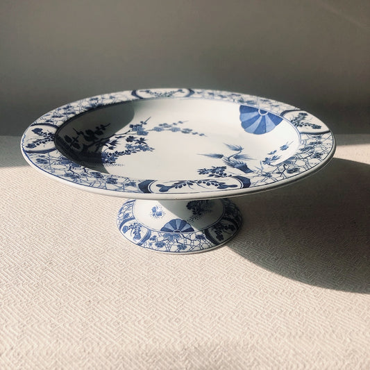 フランスアンティークプレート クレイユモントロー コンポティエ コンポ―ト皿『ジャポン』ブルー アンティーク食器 フランスブロカント・蚤の市