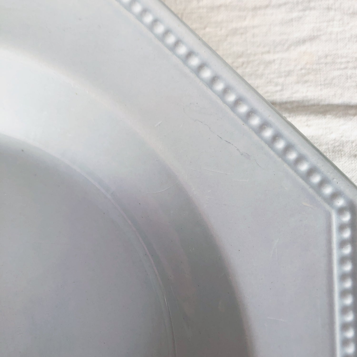 クレイユモントロー オクトゴナル クルーズプレート 深皿 パールブルー フランスアンティークプレート アンティーク食器