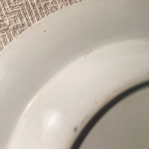 フランスアンティークプレート クレイユモントロー 深皿『ジャポン』ブルー アンティーク食器　フランスブロカント・蚤の市