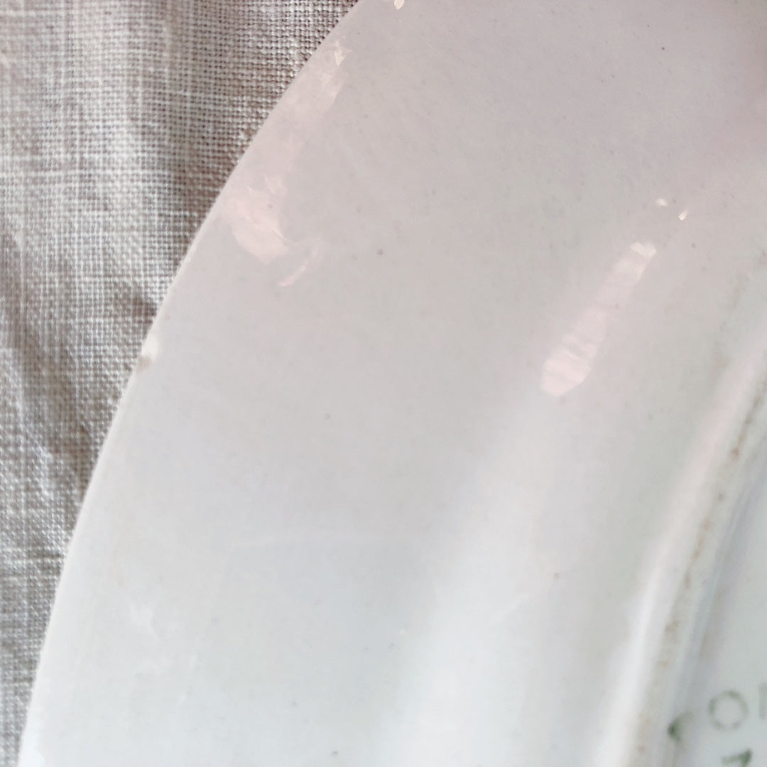 クレイユエモントロー HBCM Béarn  ラヴィエ オーバル皿 バスク柄 B「ボルドーｘダークブルー」フランスアンティーク食器 ブロカント 蚤の市