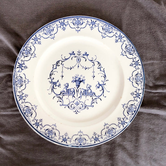 ヴィエイヤーボルドー ムスティエ ディナープレート H フランスアンティーク食器 フランスブロカント・蚤の市