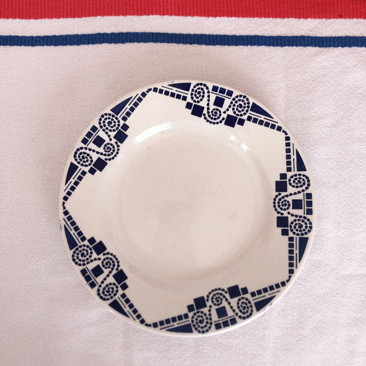 ムーランデルー Moulin des Loups 『PUBLEX』デザートプレート 幾何学模様 フランスアンティーク食器 ブロカント 蚤の市