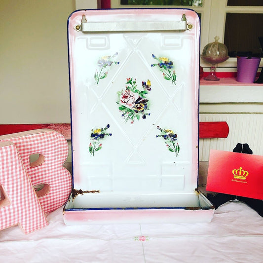 フランスJAPY社 アンティーク レードルラック ピンクローズ&パンジー フランスアンティーク雑貨 ブロカント 蚤の市