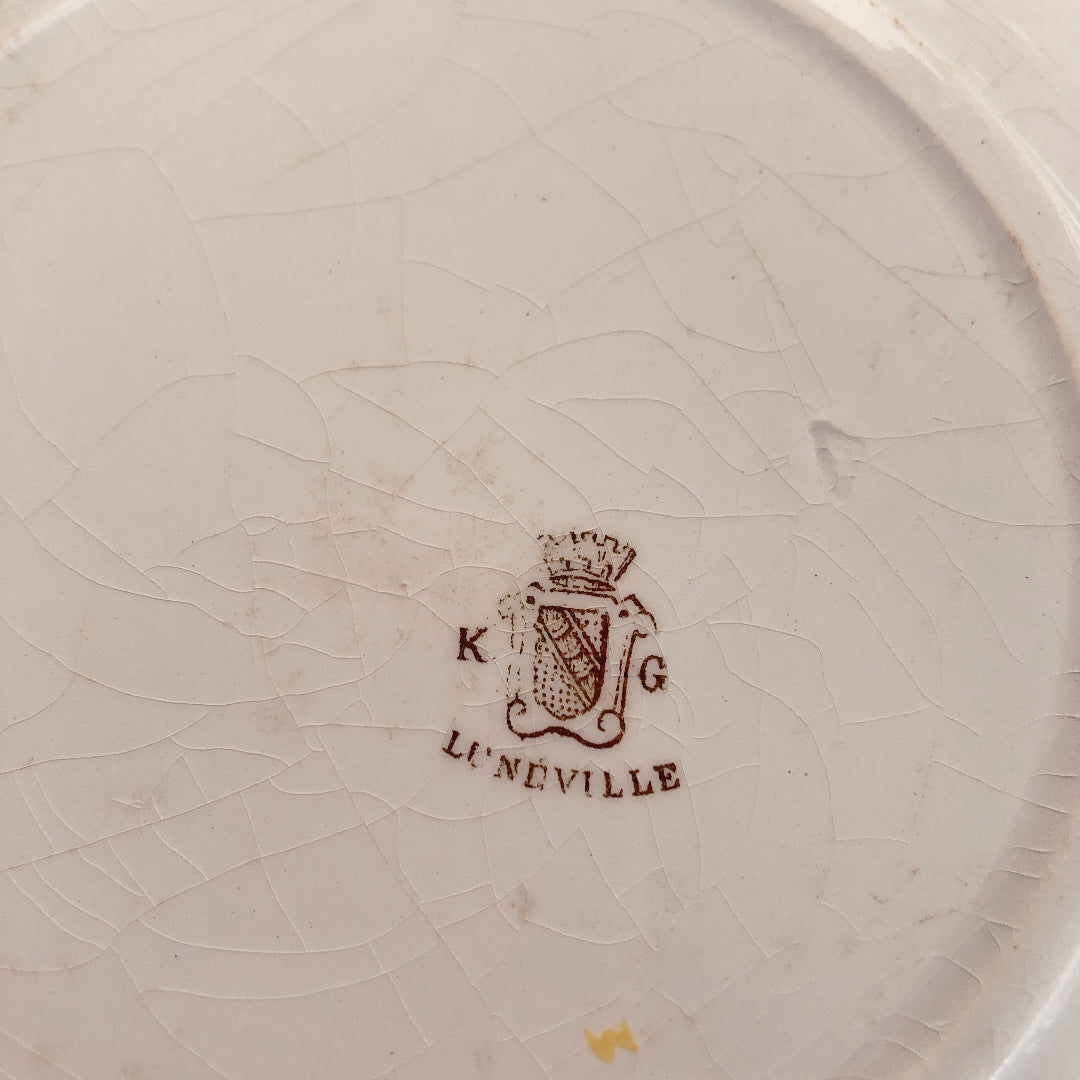 リュネヴィル " Réverbère"シリーズ クルーズプレート 深皿 E フランスアンティーク食器　蚤の市　ブロカント
