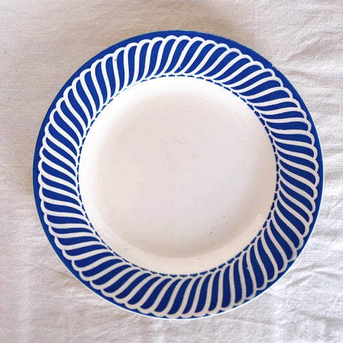 ディゴワンサルグミンヌ Digoin&sarregumines 平皿 ”JACQUOT” ブルー フランスアンティーク食器　ブロカント　蚤の市