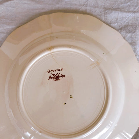 サルグミンヌ sarreguemines アグレスト 平皿 プレート K フランスアンティーク食器 フランス蚤の市・ブロカント
