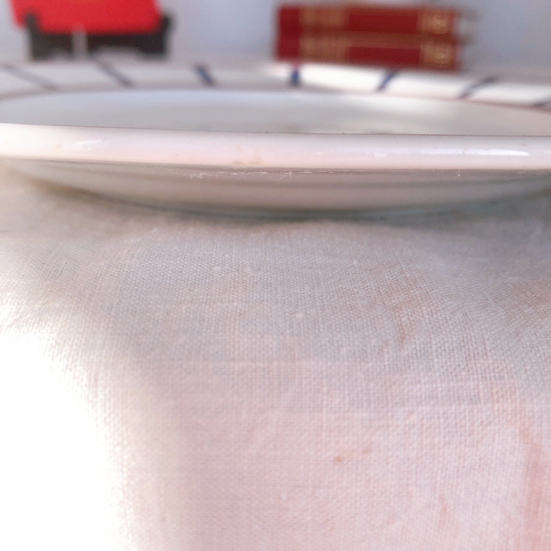 ディゴワンサルグミンヌ ピロブラン バスク柄プレート 『ボルドー・ネイビー』A フランスアンティーク食器 フランス蚤の市・ブロカント バスク柄食器