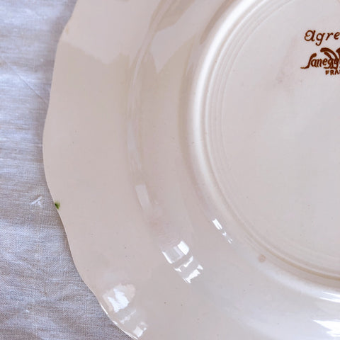 サルグミンヌ sarreguemines アグレスト 平皿 プレート K フランスアンティーク食器 フランス蚤の市・ブロカント