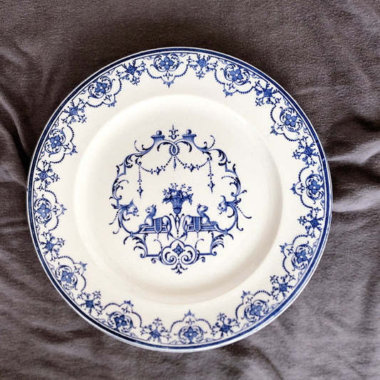 ヴィエイヤーボルドー ムスティエ ディナープレート Fフランスアンティーク食器 フランスブロカント・蚤の市