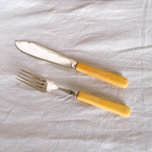 フランスアンティークカトラリー ナイフ&フォークセット フランスアンティーク食器 ブロカント 蚤の市