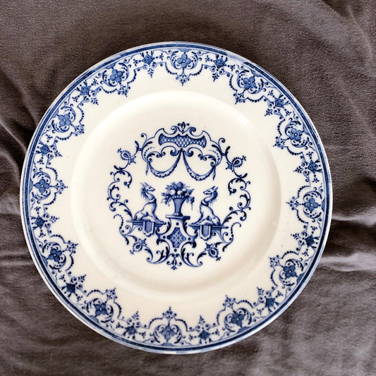 ヴィエイヤーボルドー ムスティエ ディナープレート E フランスアンティーク食器 フランスブロカント・蚤の市