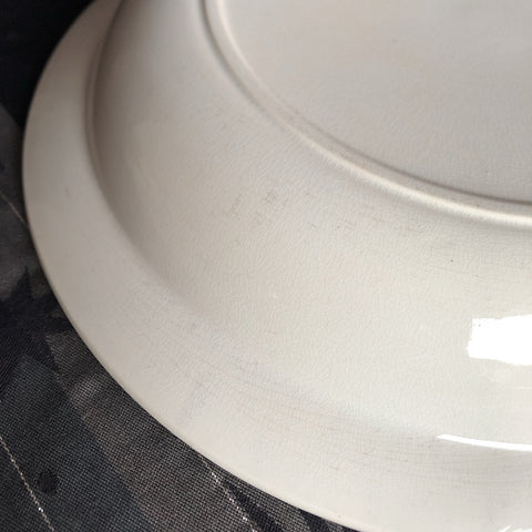 フランス アンティーク Digoin&sarreguemines  ディゴワンサルグミンヌ 白い大きな深皿 30.5cm  フランスアンティーク食器 ブロカント 蚤の市