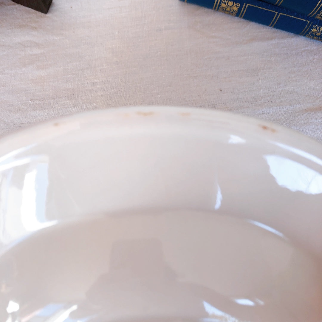 ディゴワンサルグミンヌ ピロブラン バスク柄 スーププレート 『ワインレッド・ネイビー』A フランスアンティーク食器 フランス蚤の市・ブロカント バスク柄食器