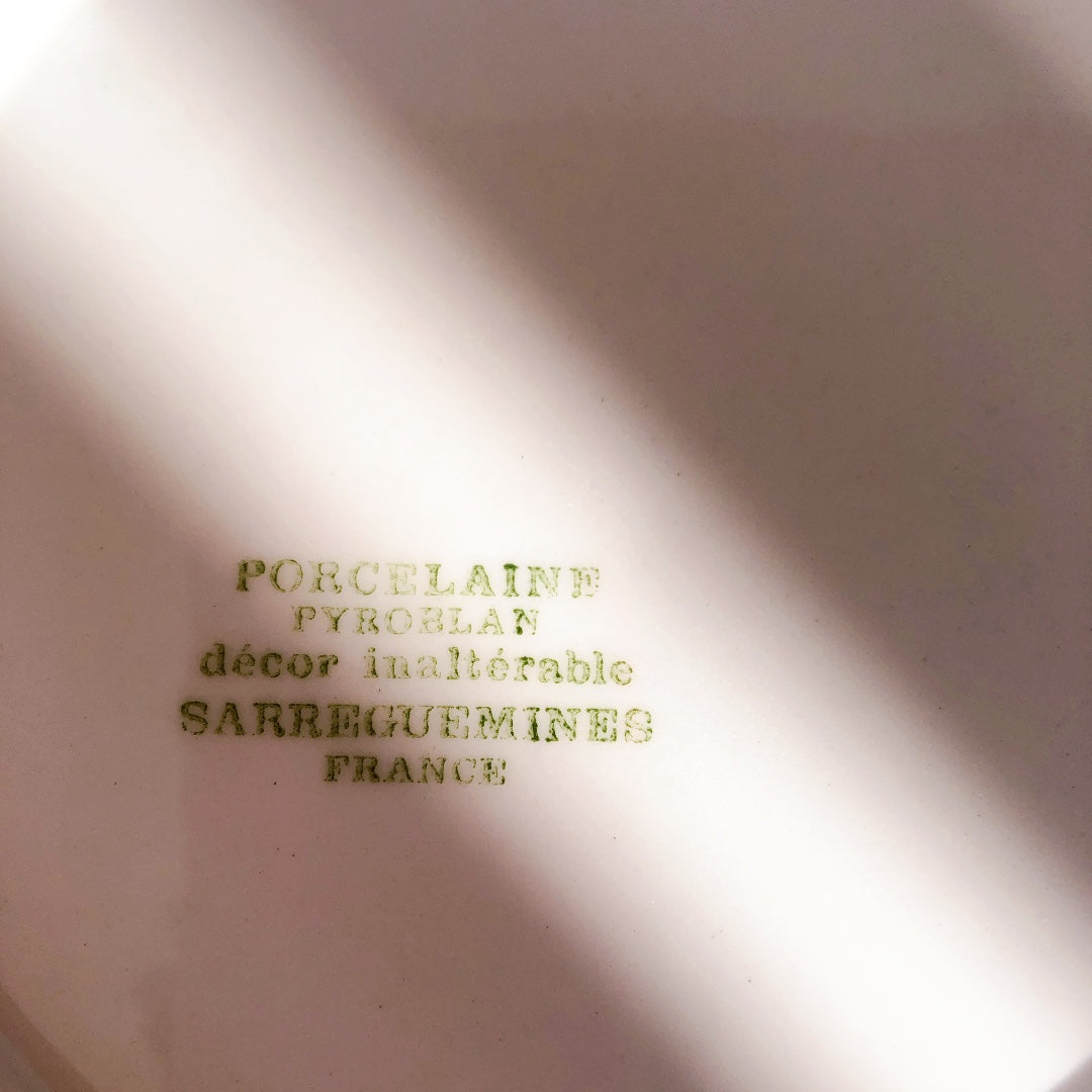 ディゴワンサルグミンヌ ピロブラン バスク柄プレート 『ボルドー・ネイビー』F フランスアンティーク食器 フランス蚤の市・ブロカント バスク柄食器