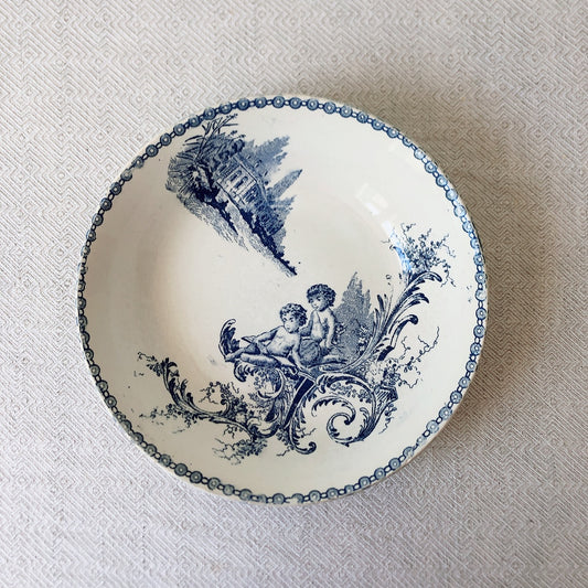 フランスアンティーク ヴィエイヤーボルドー 深皿リム無し キャロットプレート 天使・トリアノン フランスアンティーク食器 ブロカント 蚤の市