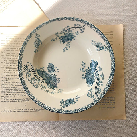 フランスアンティーク U＆Cサルグミンヌ 深皿 ”ROYAT” ロワイヤ C フランスアンティーク食器　ブロカント　蚤の市