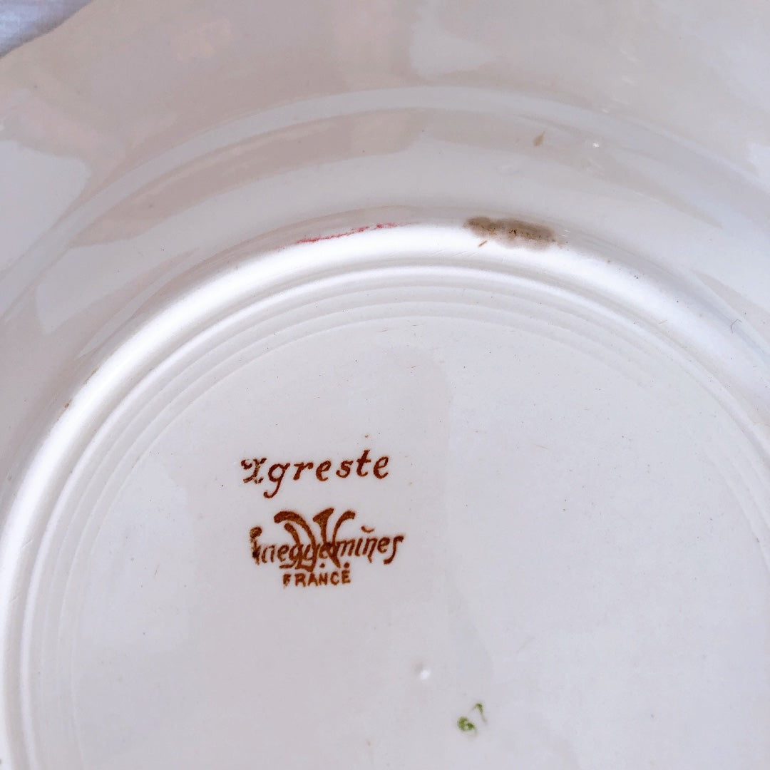 サルグミンヌ sarreguemines アグレスト 平皿 プレート H フランスアンティーク食器 フランス蚤の市・ブロカント